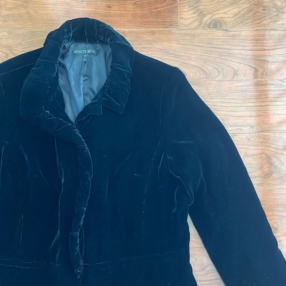 Lafayette 148 Black Silk Blend Jacket Coat - Picture 5 of 10